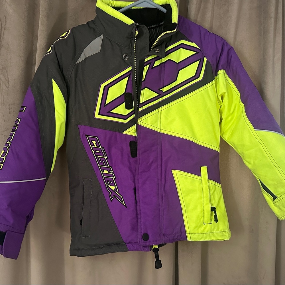 CastleX Kids Purple and Yellow Puffer Jacket